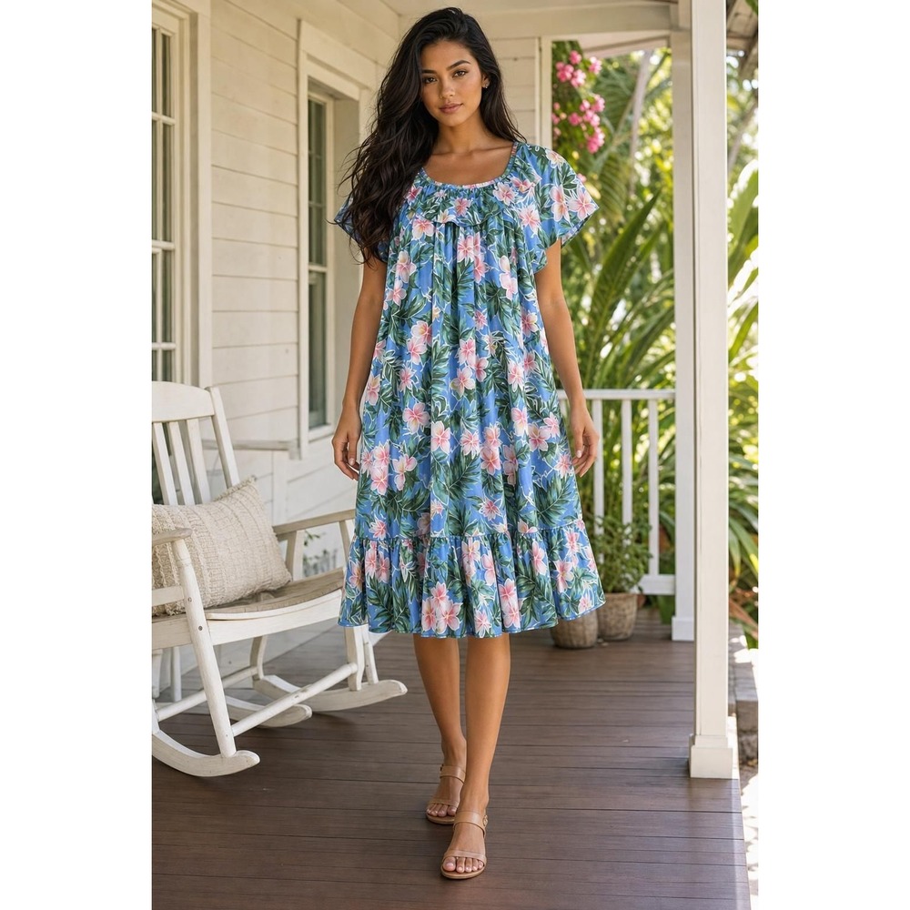 Vintage Hilo Hattie Muumuu Dress Women's 3XL Hawaiian Tropical Floral Aloha Mumu